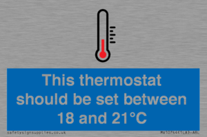 This thermostat should be set between 18 and 21°C